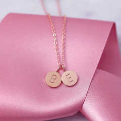 Women Jewelry Sterling Silver High Polish Tiny Double Disc Necklace with Best Price