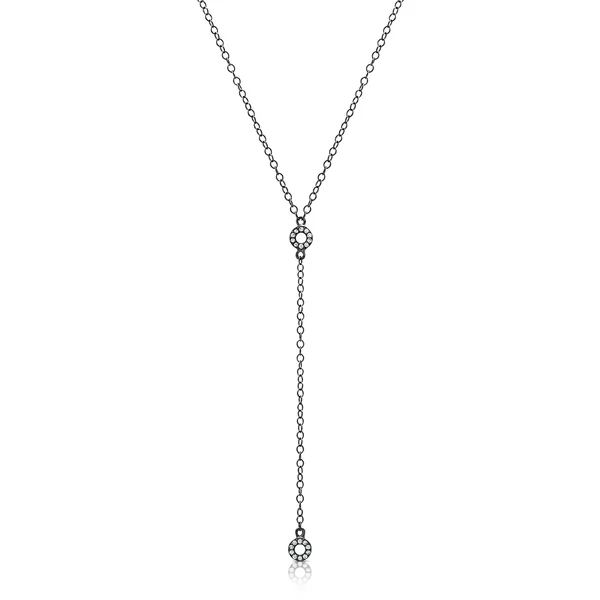 Sterling Silver Gold Over Cubic Zirconia Round Circle Y Women Necklace