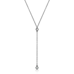 Sterling Silver Gold Over Cubic Zirconia Round Circle Y Women Necklace