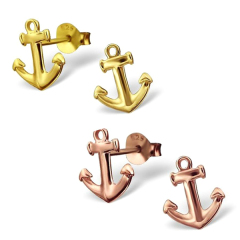 Petite Dedsign Sterling Silver High Polish Stud Anchor Earrings Ireland