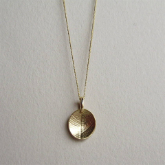 Light Gold Jewelry Sterling Silver High Polish Mini Dish Leaf Necklace for Girls