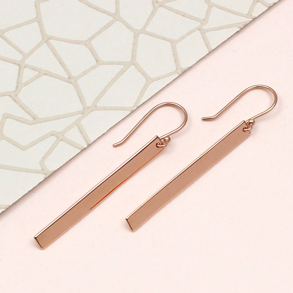 Fashion Jewelry Sterling Silver Long Bar Silver Earrings for Women Dangle