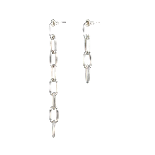 Latest Design 925 Sterling Silver Thick Chain Stud Earrings for Women Dangle