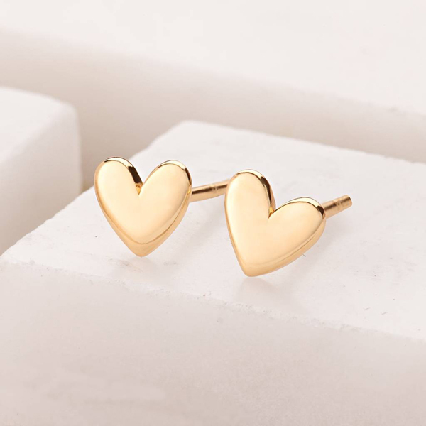 Tiny Design Sterling Silver Mini Heart Stud Earrings for Young Girls