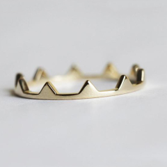 Women Jewelry Exquisite Design Sterling Silver High Polish Crown Ring for Gift
