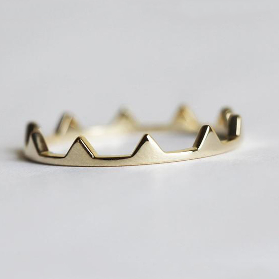 Women Jewelry Exquisite Design Sterling Silver High Polish Crown Ring for Gift