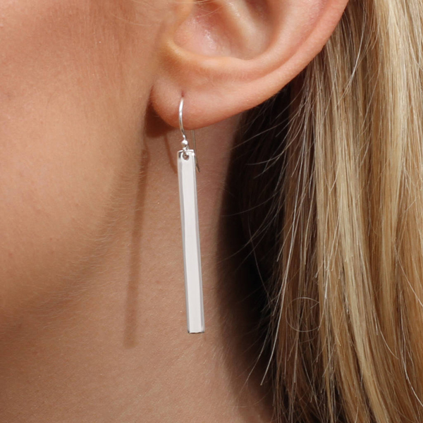 Fashion Jewelry Sterling Silver Long Bar Silver Earrings for Women Dangle