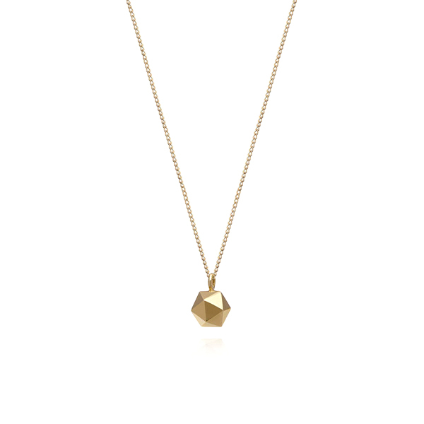 Landou Jewelry Sterling Silver Plain Min Icosahedron Bead Necklace