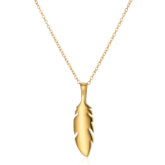 Sterling Silver High Polish Leaf Pendant Necklace for Women and Girls