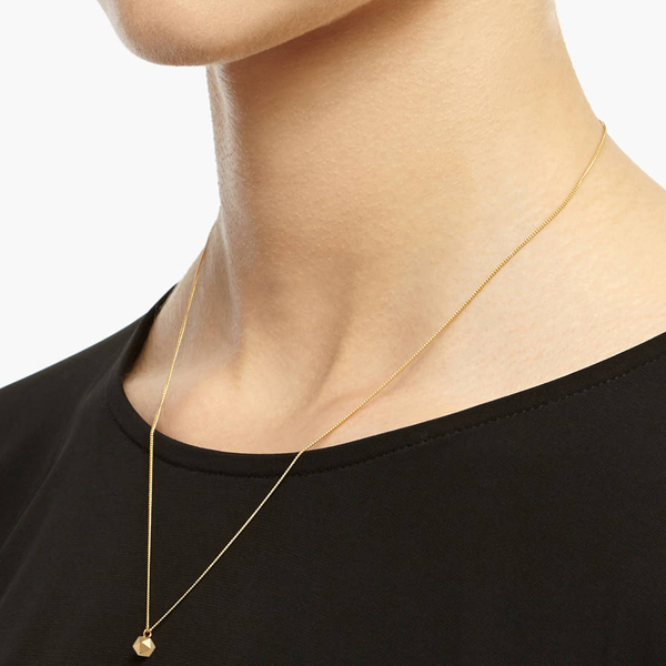 Landou Jewelry Sterling Silver Plain Min Icosahedron Bead Necklace
