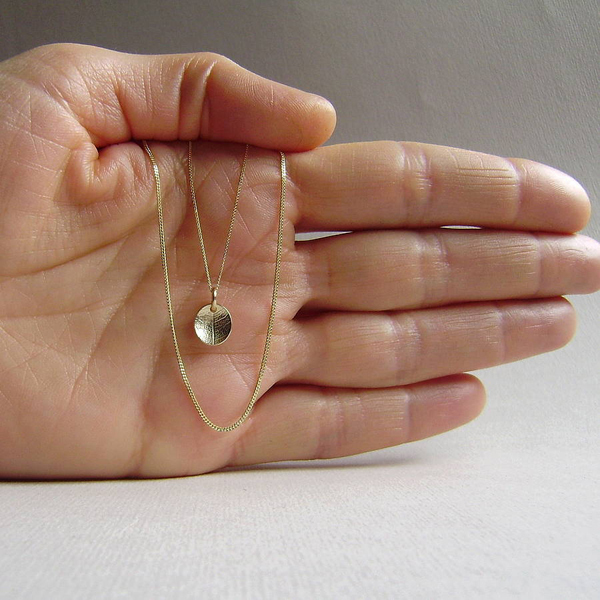Light Gold Jewelry Sterling Silver High Polish Mini Dish Leaf Necklace for Girls