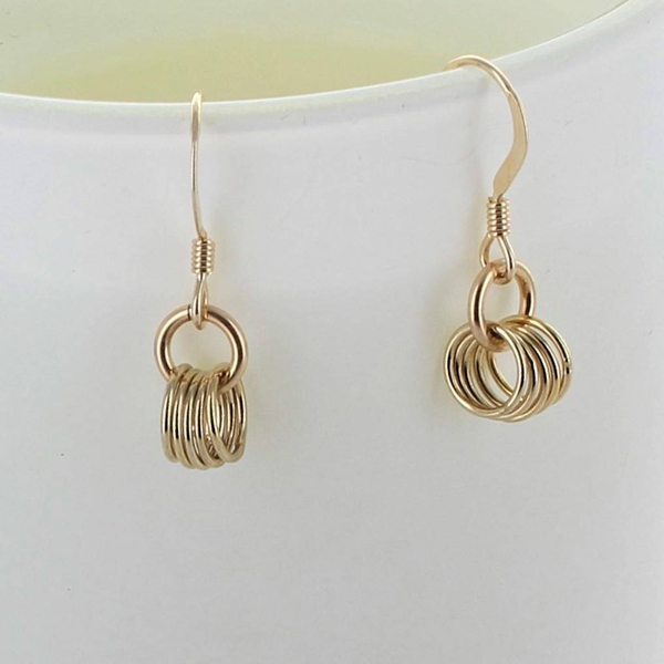 Latest Women Jewelry Silver 18K Gold Plated Five Rings Dangle Earrings