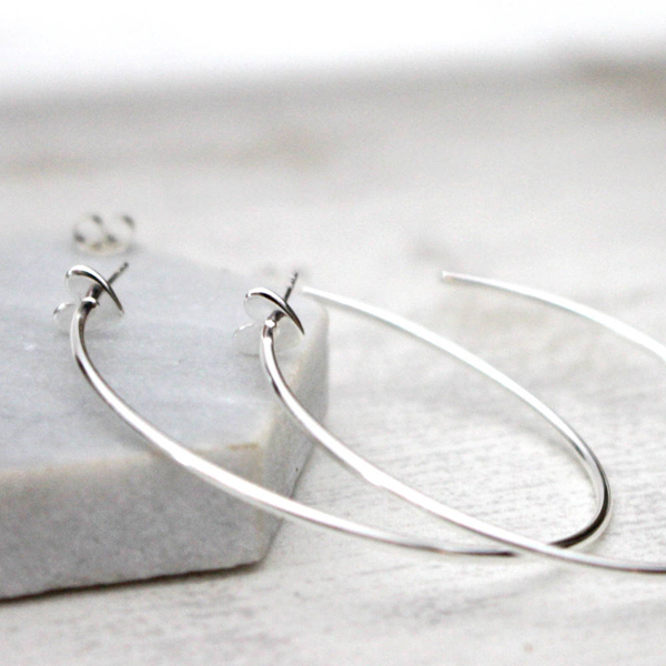 Customized Jewelry 18K Gold Plated Small Heart Big Wire Hoop Earrings