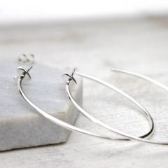 Customized Jewelry 18K Gold Plated Small Heart Big Wire Hoop Earrings