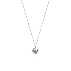 Landou Jewelry Sterling Silver Plain Min Icosahedron Bead Necklace