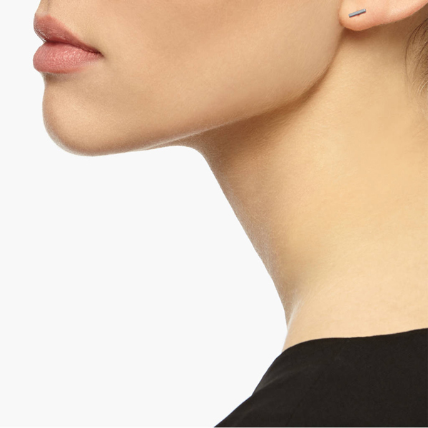 Simple Jewelry Sterling Silver 18K Gold Mini Bar Stud Earrings for Women