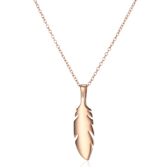 Sterling Silver High Polish Leaf Pendant Necklace for Women and Girls