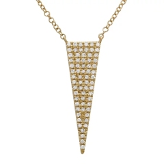 China Wholesale Sterling Silver Pave Setting CZ Triangle Fashion Necklace