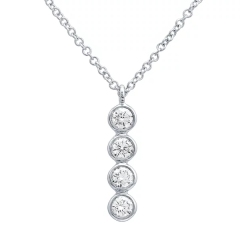 Unique Women's Necklace 14k Yellow Gold Cubic Zirconia Chain Necklace