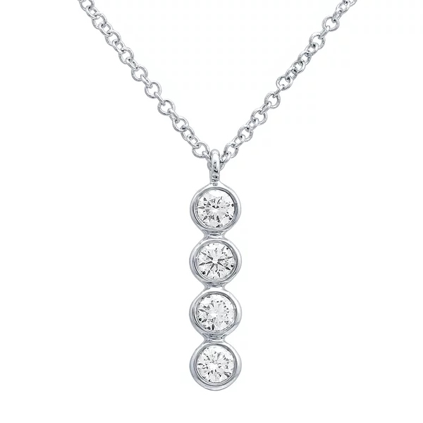 Unique Women's Necklace 14k Yellow Gold Cubic Zirconia Chain Necklace