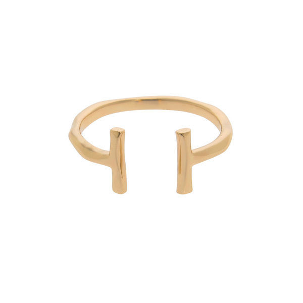 Adjustable Size Sterling Silver High Polish Double Bar Open Finger Ring