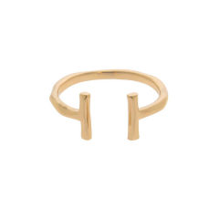 Adjustable Size Sterling Silver High Polish Double Bar Open Finger Ring