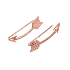 14K Rose Gold Plated High Polish Cupids Arrow Climber Earrings for Girl