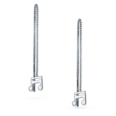 Hot Sale 925 Sterling Silver Music Notes Jewelry Threader Earrings