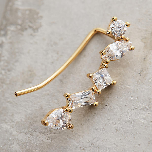 Delicate Women Jewelry Fashion Sterling Silver CZ Earrings Ear Climbers