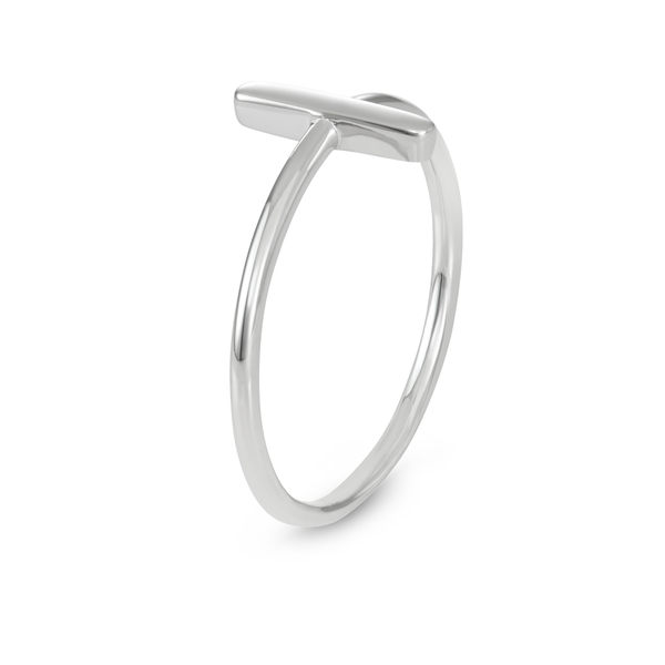 Simple Design 925 Sterling Silver High Polish Vertical Bar Finger Ring