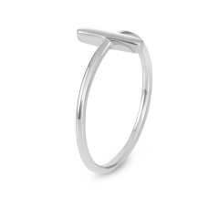 Simple Design 925 Sterling Silver High Polish Vertical Bar Finger Ring