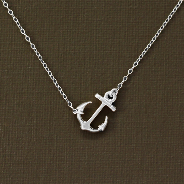 Fine Jewelry Sterling Silver High Polish Anchor Necklace Women Jewelry