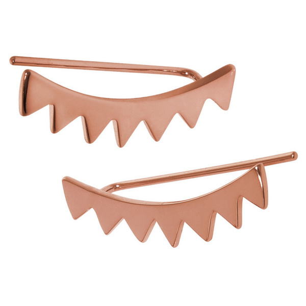 Sterling Silver High Polish Sunburst Ear Climbers Pin Earrings for Women