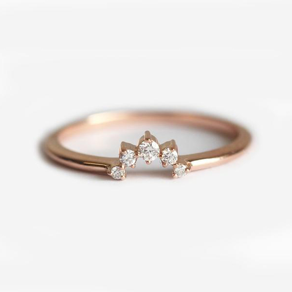 Fashion Sterling Silver Cubic Zirconia Thin Stackable Ring for Women