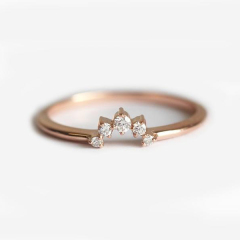 Fashion Sterling Silver Cubic Zirconia Thin Stackable Ring for Women