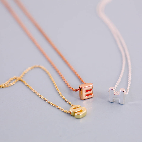 Jewelry in 925 Silver Mini Letters of an Alphabet Initial Necklace in Guanghzou