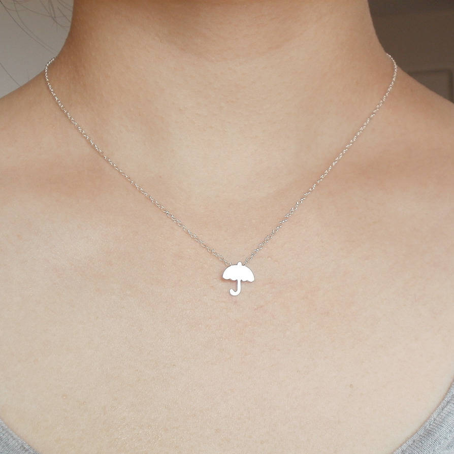 Fancy Jewelry Sterling Silver Umbrella Necklace for Young Girl