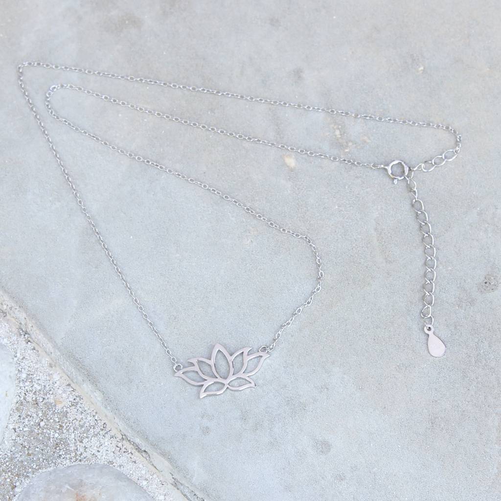 Women Wholesale Jewelry 925 Sterling Silver Lotus Flower Necklace