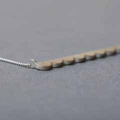 Sterling Silver Scalloped Bar Necklace