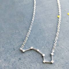 Delicate Sterling Silver Cubic Zirconia Constellation Star Necklace