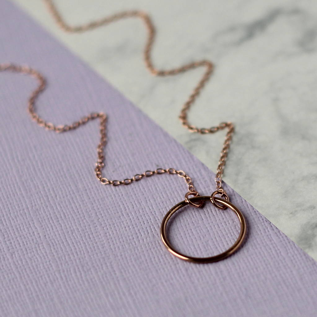 Fashion Jewelry Sterling Silver Simple Circle Necklace