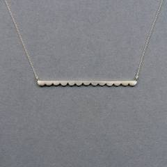 Sterling Silver Scalloped Bar Necklace