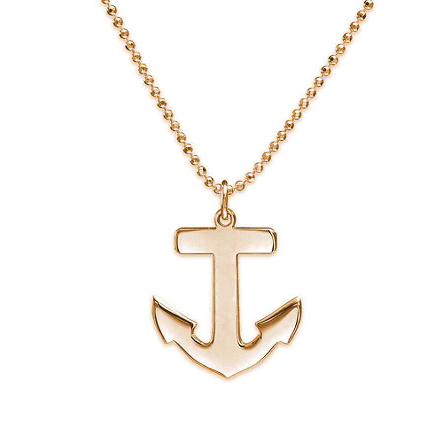 Best Selling Sterling Silver Personalised Anchor Necklace