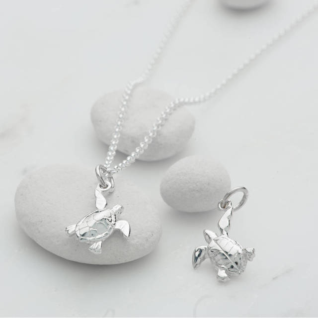 Fany Jewelry Yellow Gold Plated 925 Sterling Silver Mini Turtle Necklace