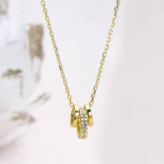 Fashion Sterling Silver Pave Set CZ Rings Necklace