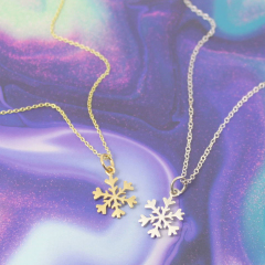 Sterling Silver Snowflake Charm Necklace