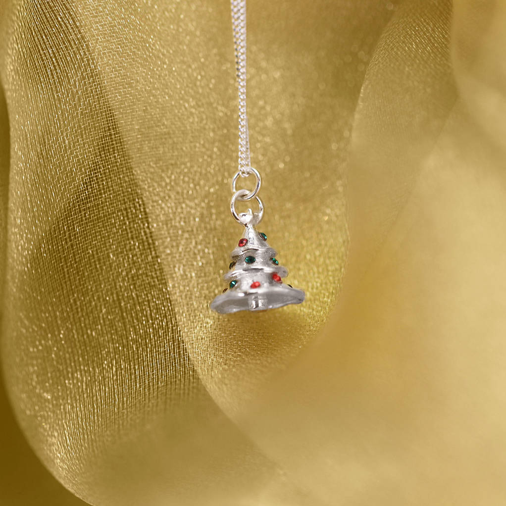 Sterling Silver Charistmas Tree Necklace for Gift