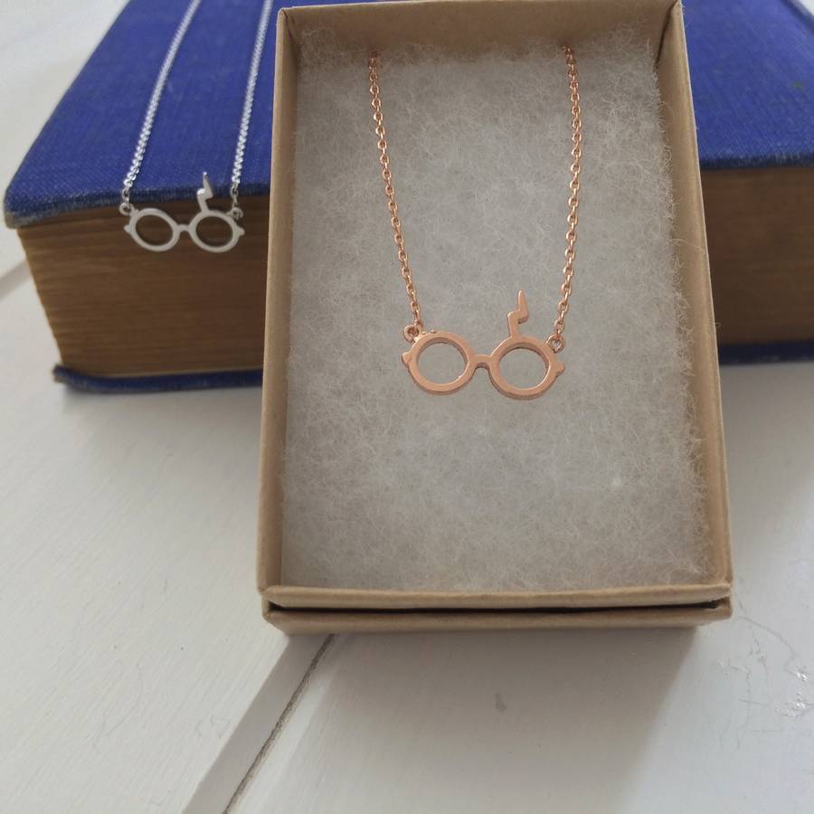 925 Sterling Silver Wizard Glasses Necklace