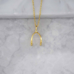 Sterling Silver Wishbone Lucky Necklace