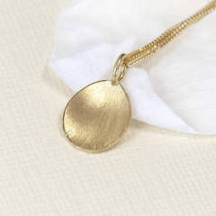 Sterling Silver Petal Pendant in 14K Matt Gold
